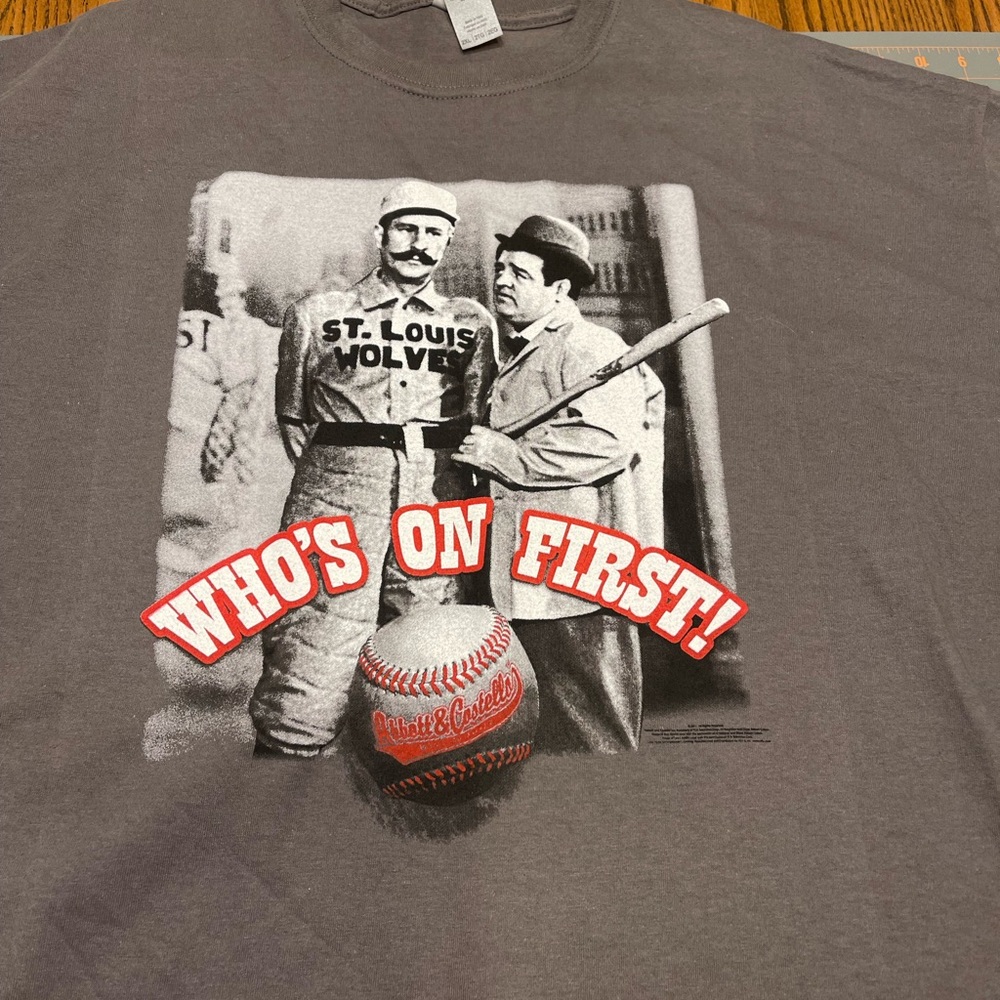 Men’s “who’s on first “ t shirt size 2XL